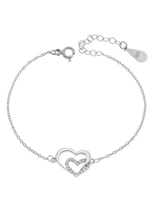 Senza Women's Bracelet with design Heart made of Silver