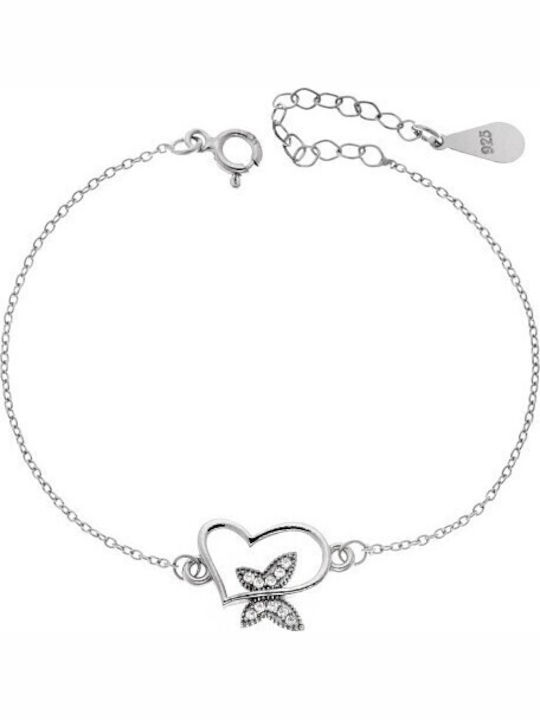 Senza Women's Bracelet with design Heart made of Silver