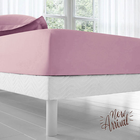 Isadore Lorraine Bettlaken für Einzelbett mit Gummiband 100x200+30cm. Rosa