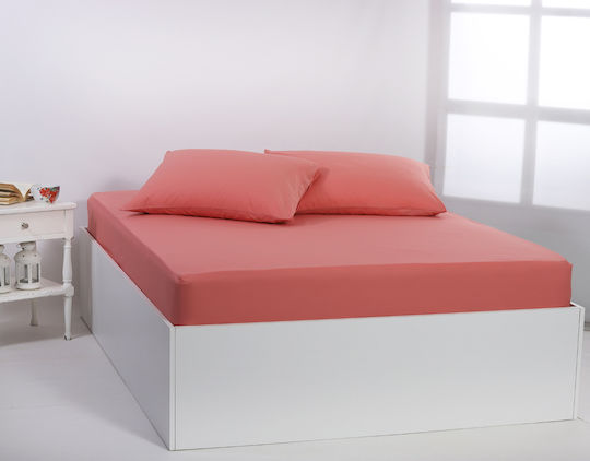 Silk Fashion Чаршаф Полудвойно с Ластик 125x200см. Coral Almond