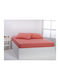 Silk Fashion Sheet Super-Double with Elastic 165x200cm. Coral Almond