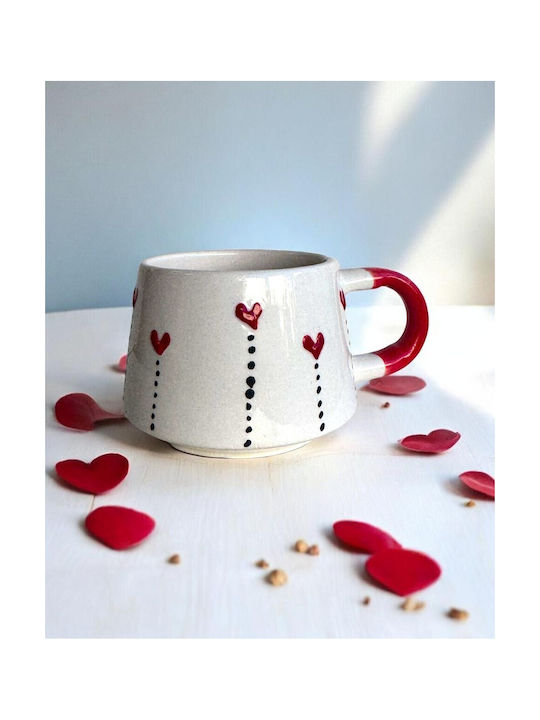 Little Hearts Mug Ceramic Red