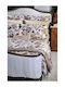 Down Town Home Παπλωματοθήκη Βαμβακερή Υπέρδιπλη 250x260 868 Beige Flower
