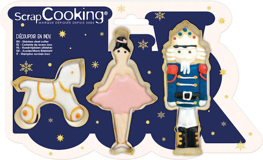 Scrap Cooking Set 3 Decupatoare Biscuiți Spărgătorul de Nuci Balerină Căluț