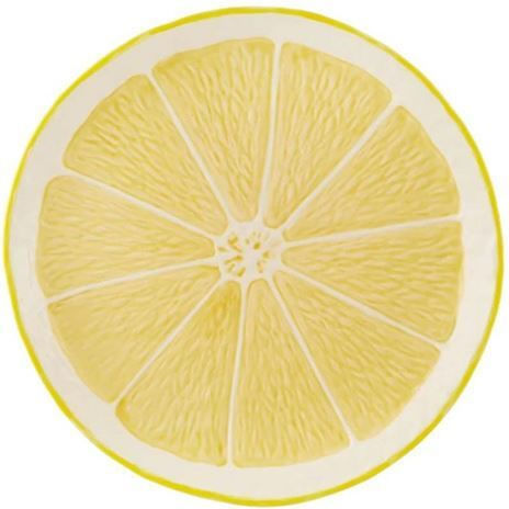 Bordallo Pinheiro Ceramic Dessert Divided Serving Plate Yellow