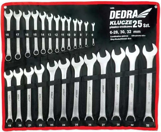 Dedra-exim Комплект Комбинирани Ключови Инструменти Dedra 1406 6-32 Мм 25 Бройки В Многоцветна Кутия