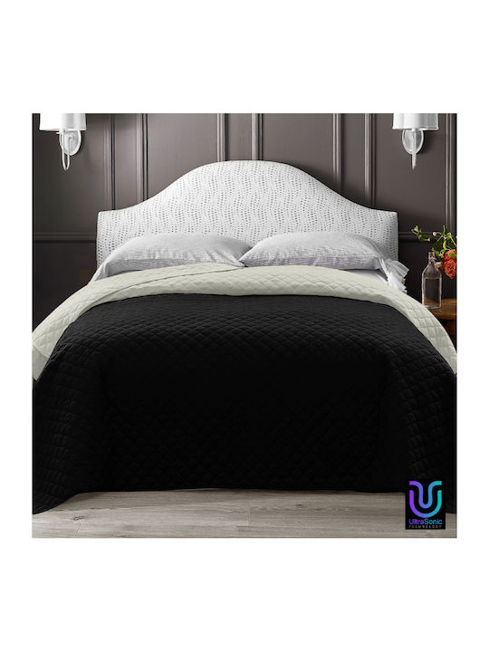 Go Smart Home Κουβερλί Υπέρδιπλο Μαύρο-εκρού 220x250cm