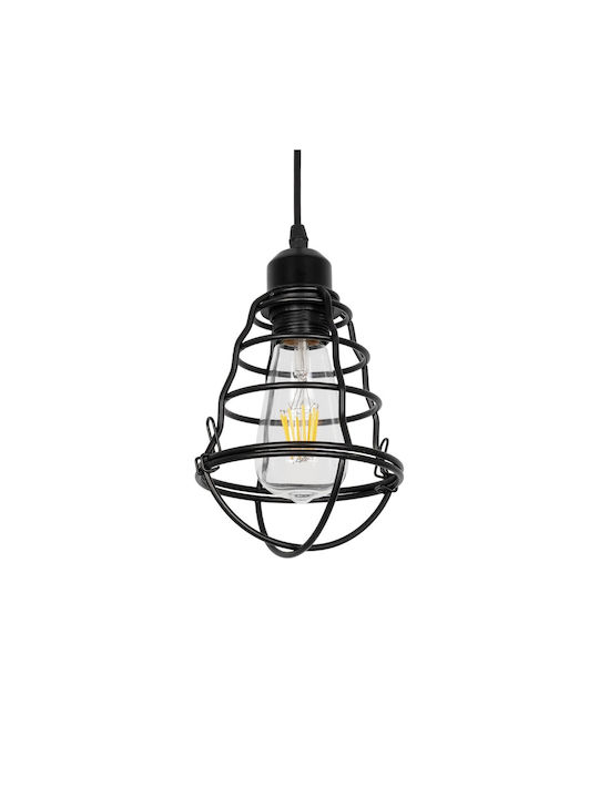 GloboStar Aldo Pendant Light Black with Socket E27 15x15x24cm
