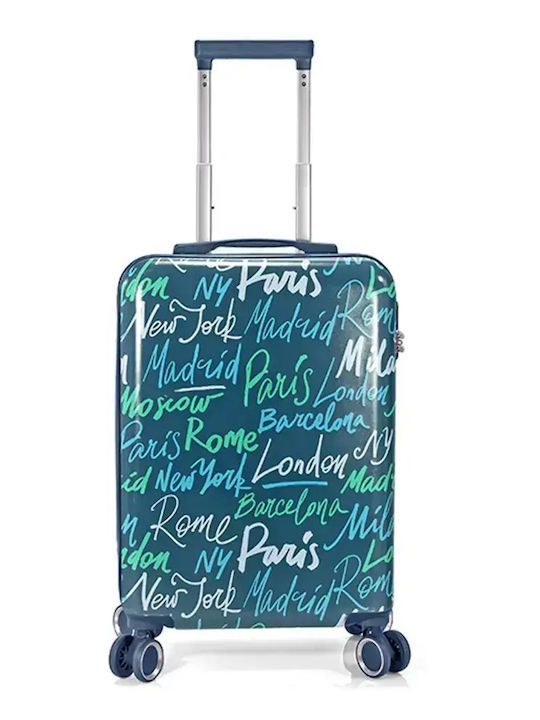 Benzi Cabin Travel Suitcase Blue/Green with 4 W...