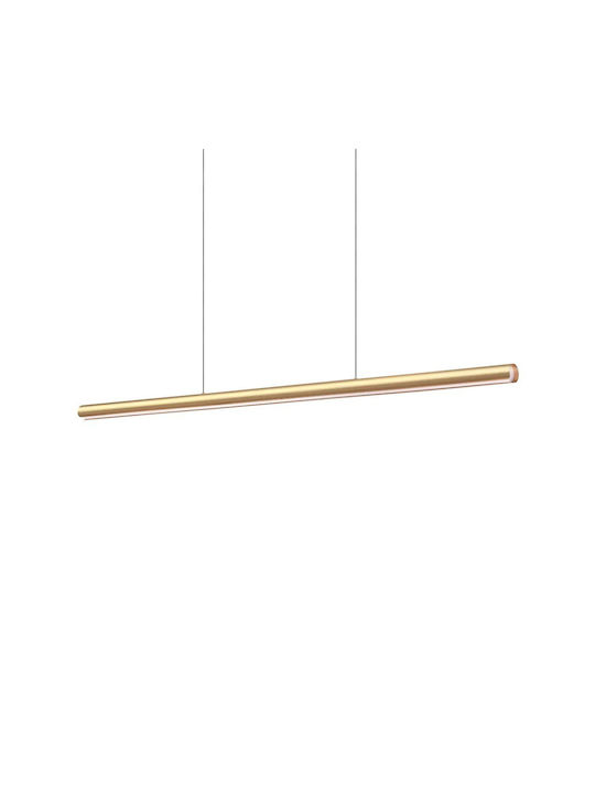 Ideal Lux Dorica Κρεμαστό Φωτιστικό Πορτοκαλί LED με Θερμό Λευκό Φως Ράγα 140x218.5εκ.