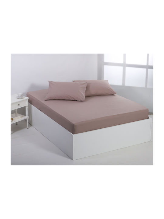 Silk Fashion Sheet for Single Bed with Elastic 105x200+35cm. Mashroom