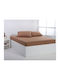 Silk Fashion Sheet for Single Bed with Elastic 105x200+35cm. Praline