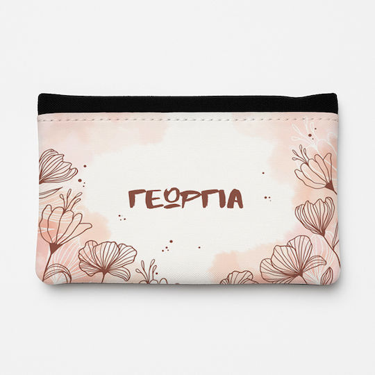 Balloon Fabric Tobacco Pouch With Snap Closure 15.5x9.5cm Leather Flowers