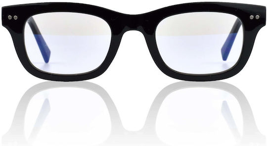 Blue Light Blocking Glasses Red Raven Series Z Black