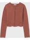 Kinderstrickjacke Gestrickt Terracotta