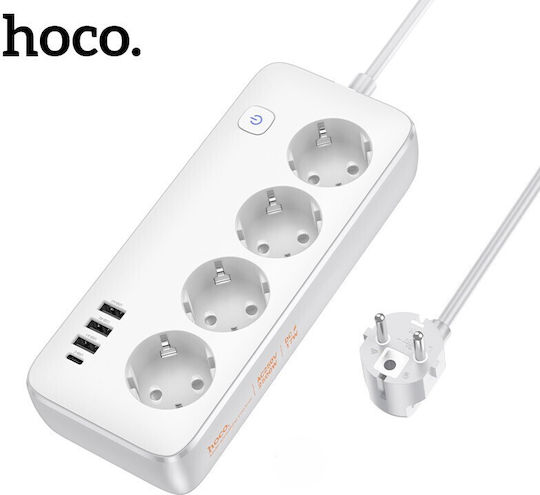 Hoco Steckdosenleiste mit Überspannungsschutz 9 Positionen mit Kabel 1.5m