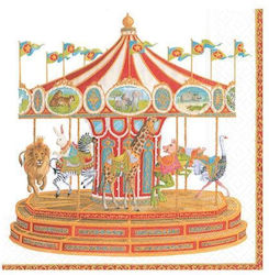 Χαρτοπετσέτες Μεγάλες Carousel Caspari 20 Τεμάχια