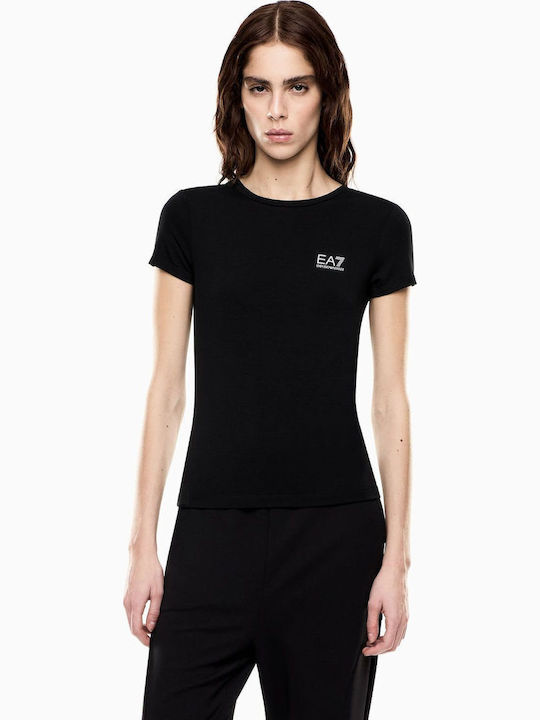 Emporio Armani Дамска Тениска Райе Черна