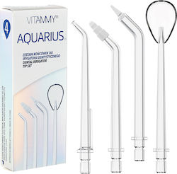 Set 4 Profesionale Mari Duze de Înlocuire Vitammy Aquarius Pentru Irigator Oral Vitammy Aquarius Transparent