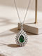 Chrysothemiss Women's Necklace Golden Imperial Emerald Drop Gold Plated Green Crystal