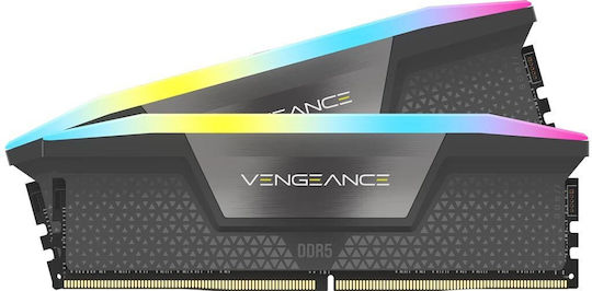 Corsair Vengeance RGB DDR5 16GB RAM με 2x8GB Modules και Ταχύτητα 5200 για Desktop