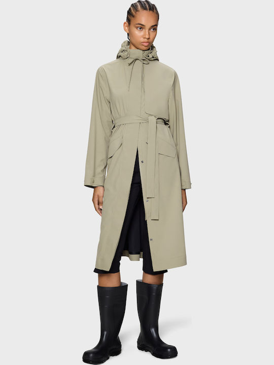 Suva Long Women's Jacket for Winter Beige
