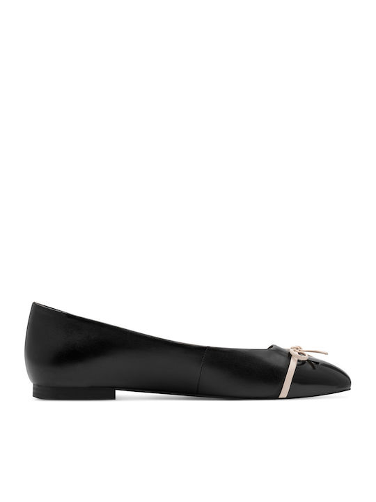 Tamaris Leather Women's Ballerina Shoes Black