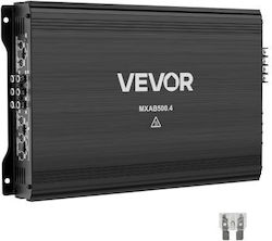 Vevor Car Audio Amplifier 4-channel Bridgeable Car Amplifier Multichannel Class Ab Stereo Amp Max 4 X 250w At 4 Ohms 4 X 500w At 2 Ohms High Output Suvs Pickups Off-road Vehicles