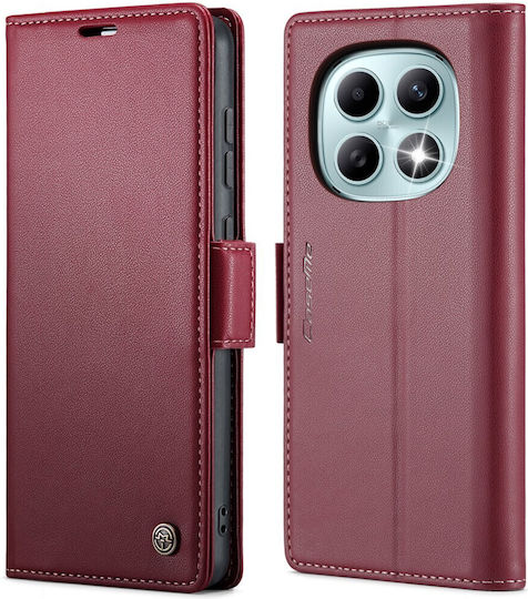 Caseme 023 Luminus Wallet Leather / Synthetic Leather Burgundy Redmi Note 15