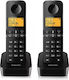 Philips D2602B Ασύρματο Τηλέφωνο Duo Μαύρο
