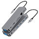 Luvlu USB-C Docking Station με HDMI 4K PD Ethernet και σύνδεση 2 Οθονών Γκρι
