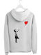 Φούτερ Τύπωμα Banksy Hood916-λευκό