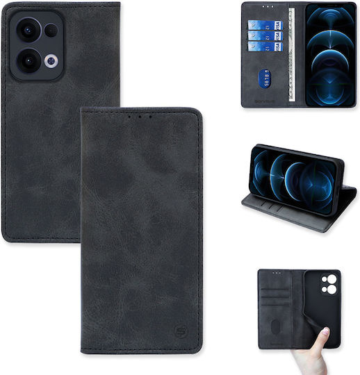 Vintage Magnet Wallet Mobile Phone Case Sonique Oppo Reno13 5g Black