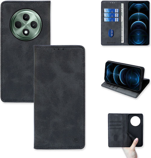Vintage Magnet Wallet Phone Case Sonique Oppo Reno12 F 5g Oppo Reno12 Fs 5g Black