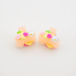 Claw Clip Strawberry Flowers & White Pearl 2 Pi...
