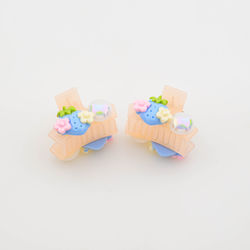 Claw Clip Strawberry Flowers & White Pearl 2 Pi...