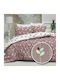 Pucioasa Set Husă de Pilotă Bumbac Single cu Față de Pernă & 1 Cearsaf 160x220 Roz