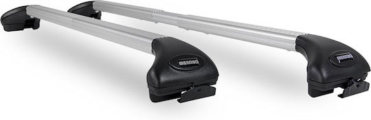 Menabo Folding Aluminum Car Roof Bars Ariete 815-1195 Cm Silver Color Ford B-Max 5 Doors 2012>2018 Flush Rails 55 Cm Max-2 Pieces 12060/mb Mp.12060/mb-40