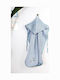 Dimcol Βρεφική Κάπα-Μπουρνούζι με Κουκούλα Stork Sky Blue 75x85εκ.