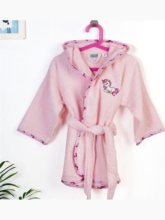 Dimcol Baby Hooded Towel Unicorn Pink