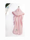 Dimcol Βρεφική Κάπα-Μπουρνούζι με Κουκούλα Stork Pink 75x85εκ.