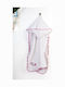 Dimcol Βρεφική Κάπα-Μπουρνούζι με Κουκούλα Unicorn White-pink 75x85εκ.