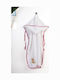 Dimcol Βρεφική Κάπα-Μπουρνούζι με Κουκούλα Giraffe White-pink 75x85εκ.