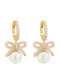 Breeze Earrings made of Silver Gold Plated with Stones & Pearls with Diamond & Pearls
