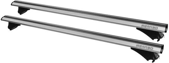Menabo Aluminum Car Roof Bars for Volvo XC 90 5D 2014 Set with Roof Rack Legs Silver