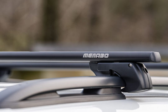 Menabo Car Roof Bars Aluminum for Audi A6 Allroad 5D 2006>2011 Set with Roof Rack Legs Black
