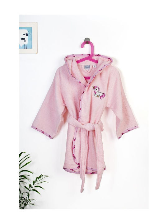 Dimcol Kids Hooded Bathrobe Pink