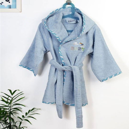 Dimcol Παιδικό Μπουρνούζι Sky Blue mit Kapuze