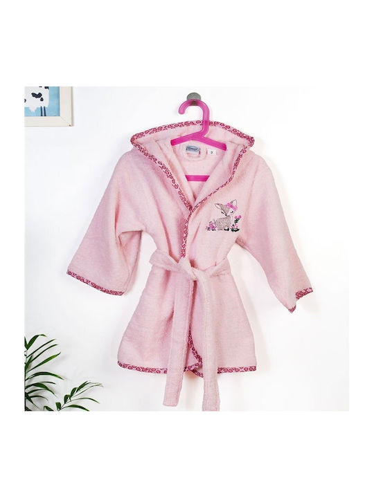 Dimcol Kids Hooded Bathrobe Pink