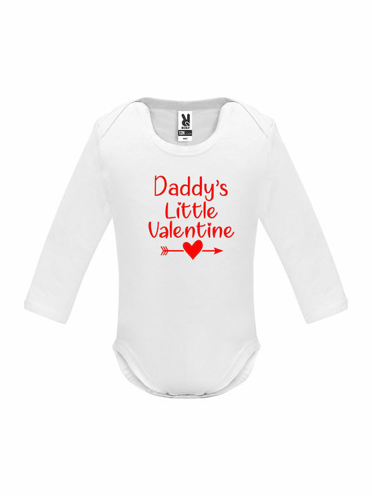 kirikoko Daddy's Little Valentine Babystrampler Langärmliges White